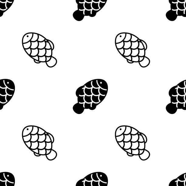 鱼与鳞无缝图案上的白色图片下载