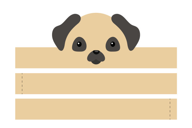 可打印的哈巴狗纸帽子派对皇冠模切图片下载