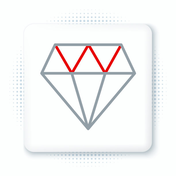 线钻石图标孤立在白色背景图片下载