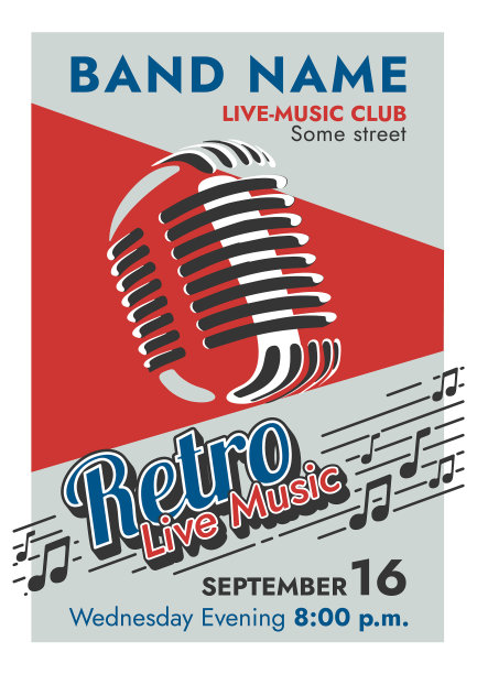 音乐活动推广-复古现场音乐图片下载