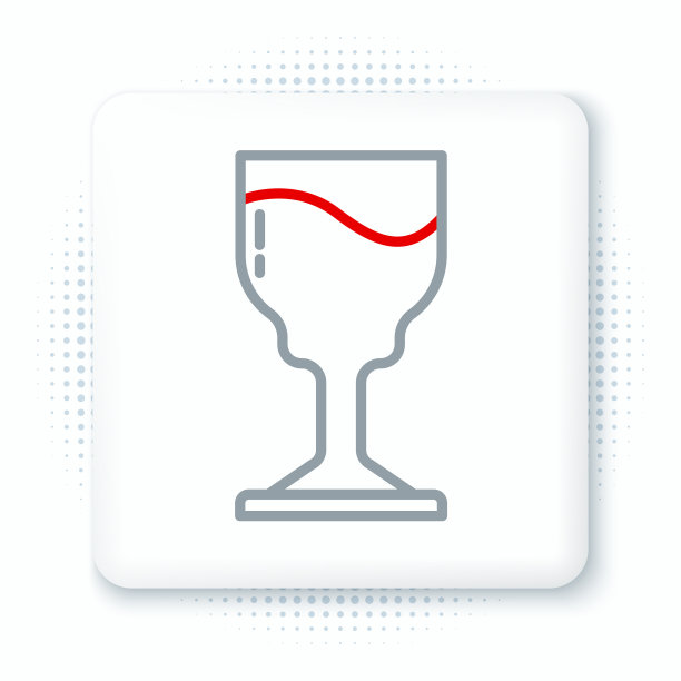 线葡萄酒杯图标孤立在白色背景图片下载