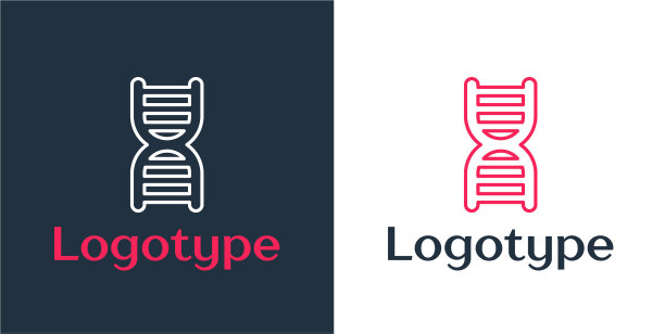 标志型线DNA符号图标孤立在白色图片下载