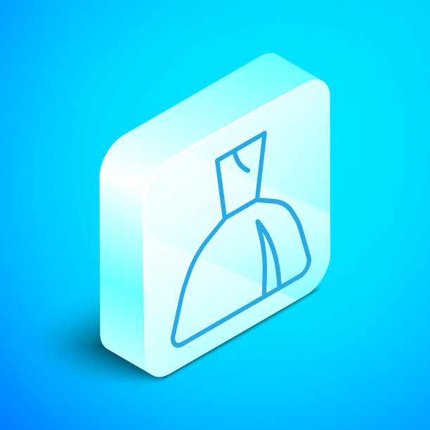 等距线女装图标孤立在蓝色图片下载