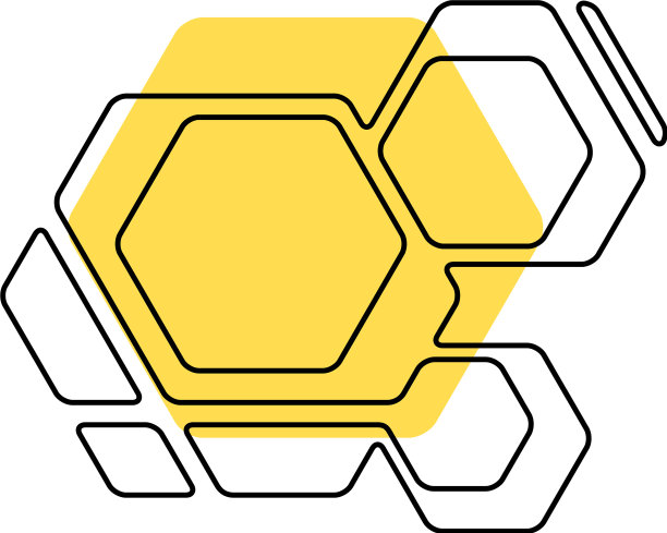 彩色的构图六边形在白色上图片下载