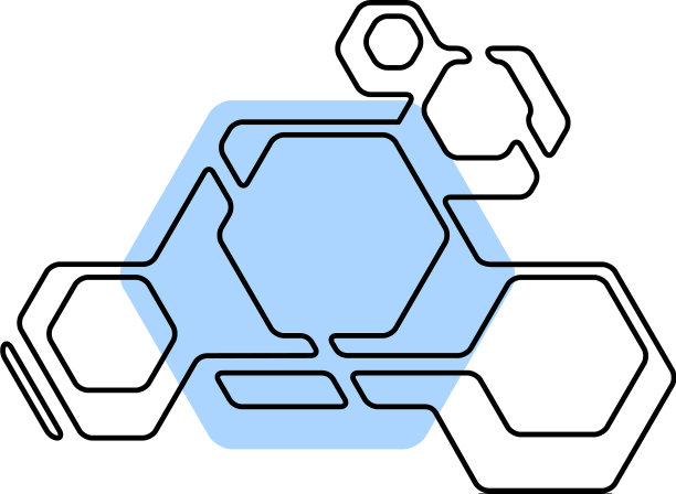 彩色的构图六边形在白色上图片下载