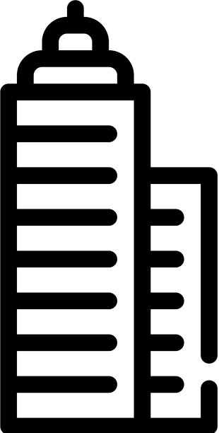 摩天大楼线条图标为黑色图片下载