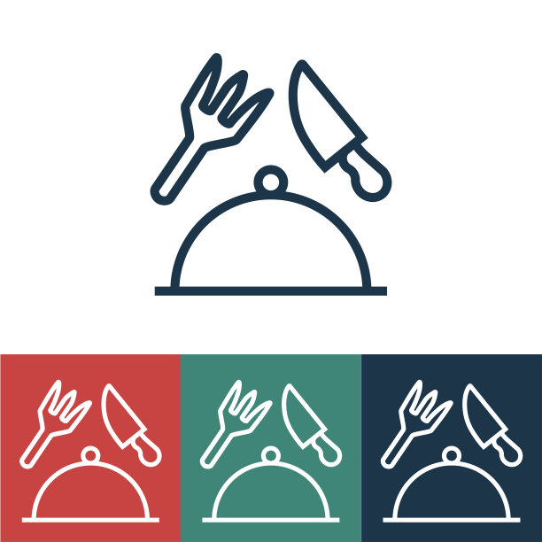 线性矢量图标与碟图片下载