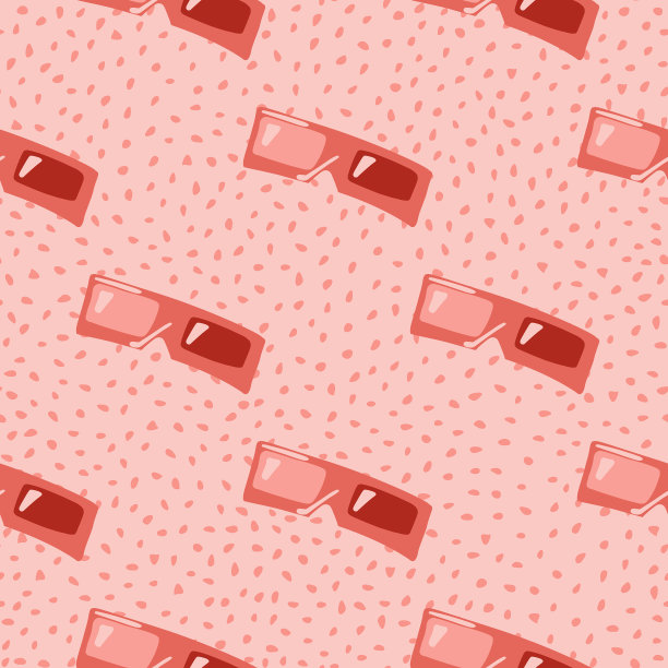 手绘无缝模式与3d眼镜图片下载