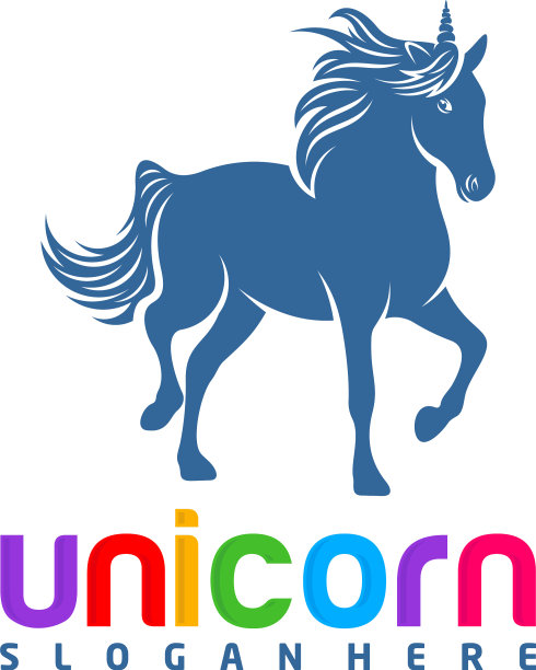 独角兽标志设计模板飞马设计图片下载