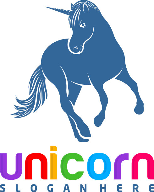 独角兽标志设计模板飞马设计图片下载
