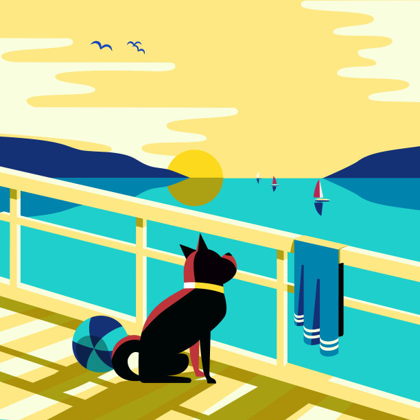 海滨休闲景观背景图片下载