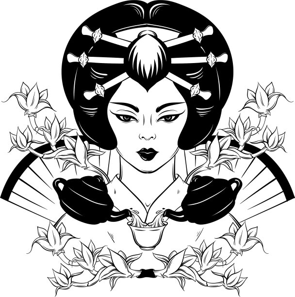 日本人用杯茶画像年轻女子图片下载