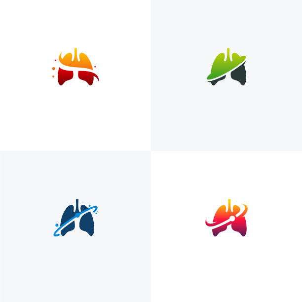 肺星球标志设计概念肺盾图片下载
