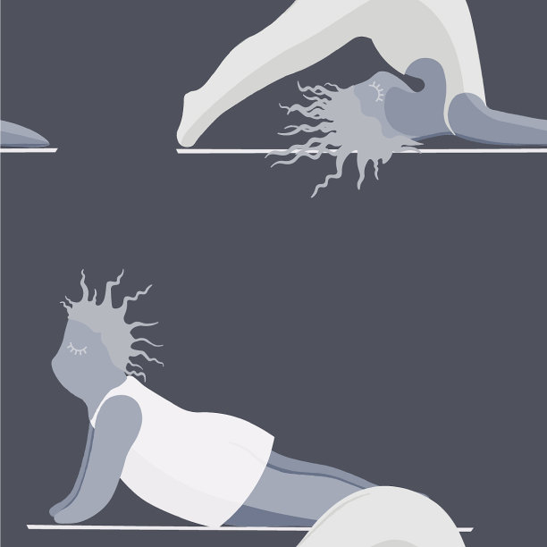 女孩做瑜伽无缝模式女人摆姿势瑜伽图片下载