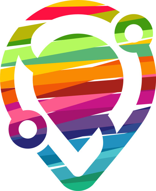 抽象彩色点处标志技术线图片下载