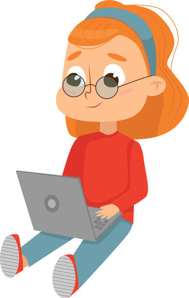 小女孩用笔记本电脑很可爱图片下载