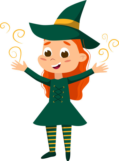 小女巫练习巫术可爱的女孩图片下载