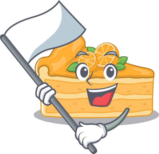 芝士蛋糕橙色卡通人物设计图片下载