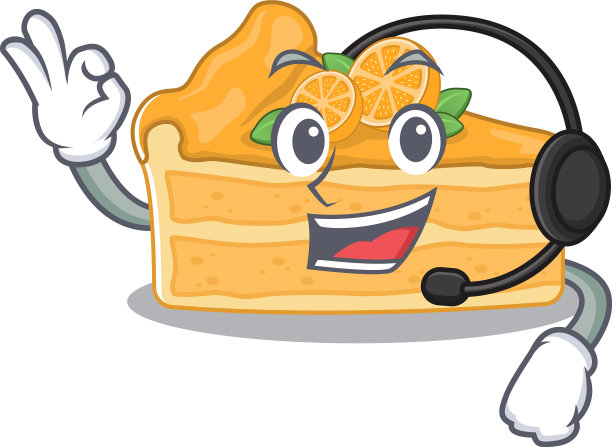 迷人的芝士蛋糕橙色卡通人物图片下载