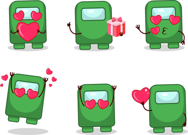 我们中间的绿色卡通人物可爱可爱图片下载