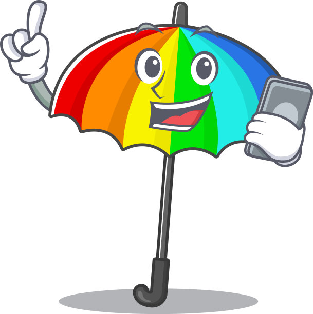 吉祥物设计彩虹伞发言图片下载