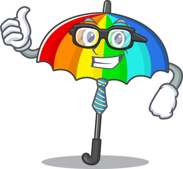 彩虹伞商人卡通人物图片下载