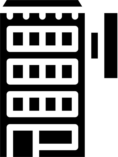 酒店建筑字形图标为黑色图片下载