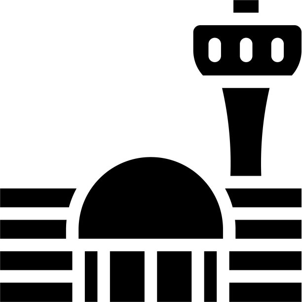 机场大楼字形图标为黑色图片下载