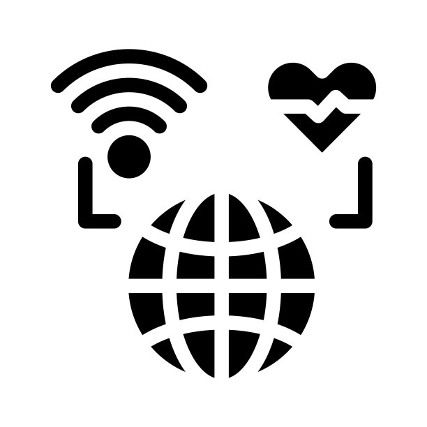 互联网远程医疗咨询图标矢量字形插图图片下载