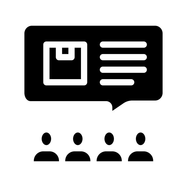 人们讨论公司产品图标、矢量、字形插图图片下载