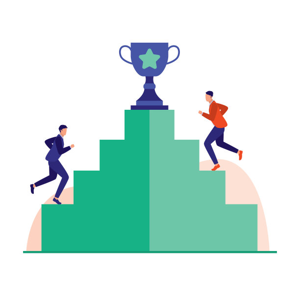 公司间的竞争，以获得更多的收入。商业竞争的概念。矢量平面卡通插图。图片下载