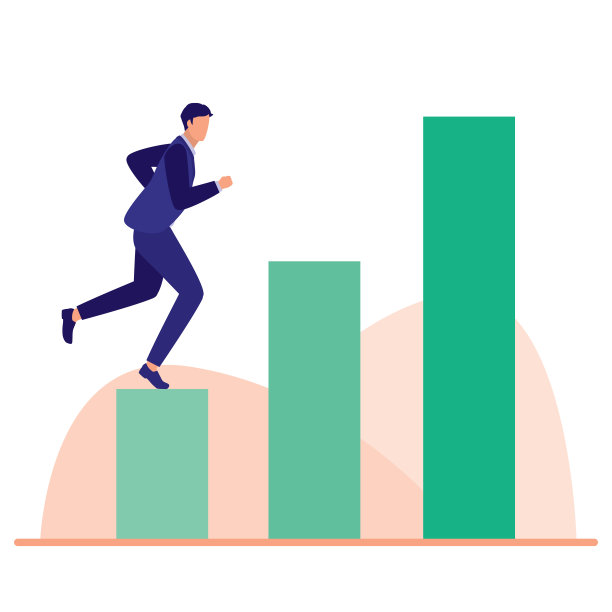 商人克服障碍。业务挑战的概念。矢量平面卡通插图。图片下载