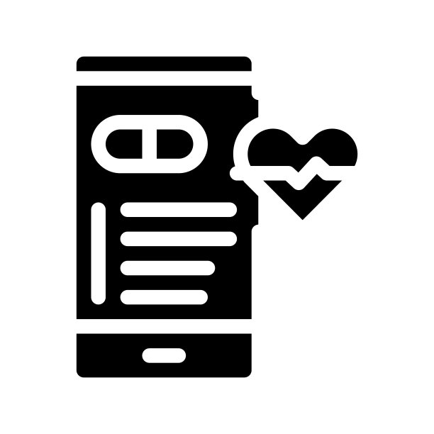 互联网药店图标矢量字形插图图片下载