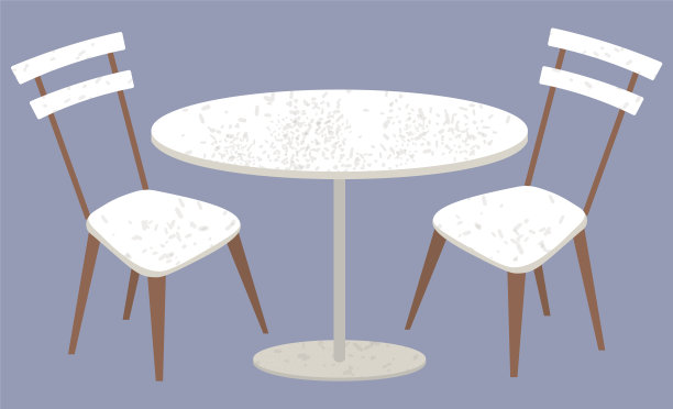 桌子和椅子家具塑料或木材矢量图片下载