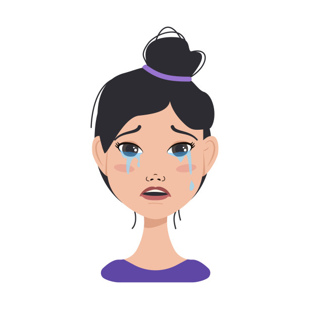 面部表情的图标，不同情绪的亚洲女性的化身图片下载