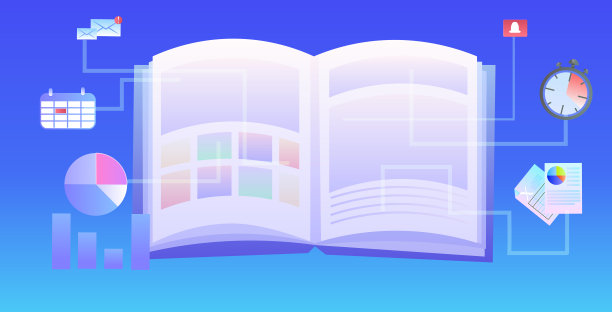 打开数字记事本与多任务图标时间管理的概念图片下载