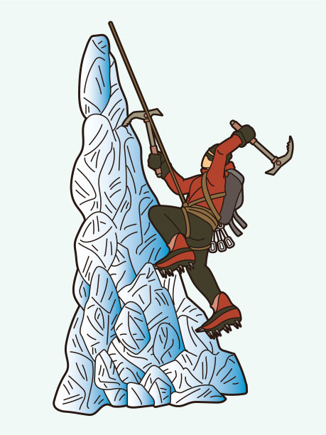 徒步者爬山徒步卡通图形图片下载