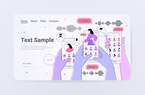 手使用智能手机通过语音信息交流音频聊天应用社交媒体在线交流图片下载
