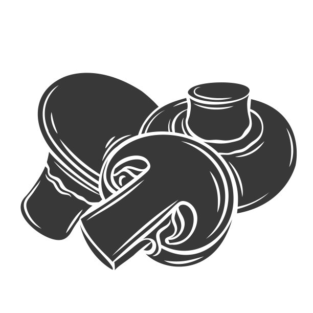 香菇和切片字形图标图片下载