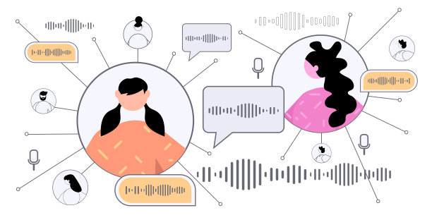 女性通过语音信息交流语音聊天应用社交媒体在线交流概念图片下载