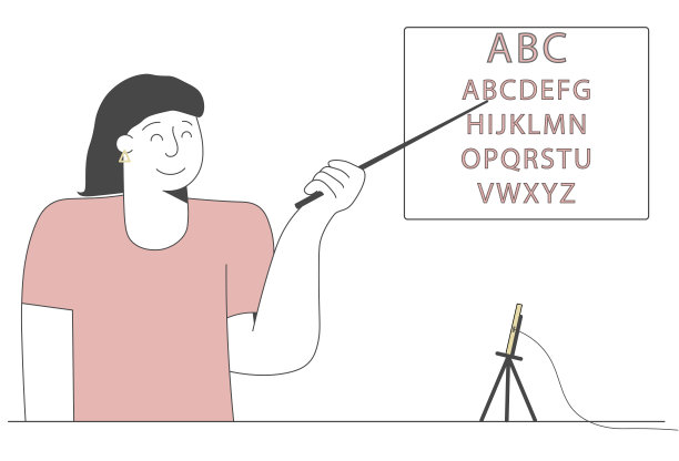 在线学习概念线性插画。图片下载