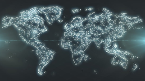 发光的数字地图图片下载