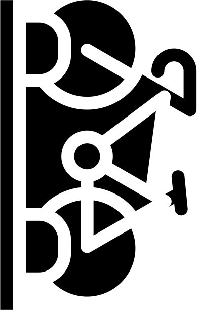 自行车停车字形图标黑色图片下载