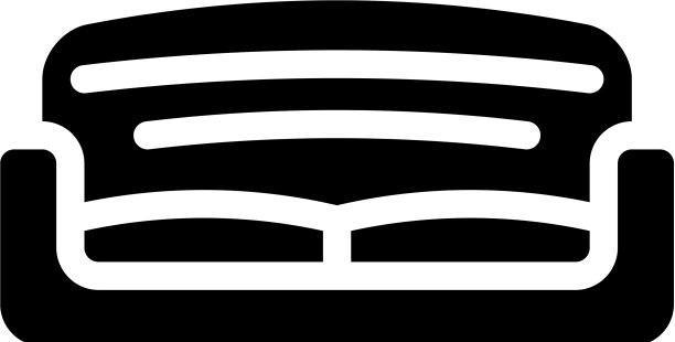 舒适的沙发共同工作家具字形图标图片下载