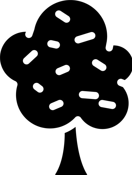 秋天的树叶树字形图标图片下载