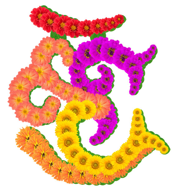 古代印第安人用花制成的幸福象征。孤立的图片下载
