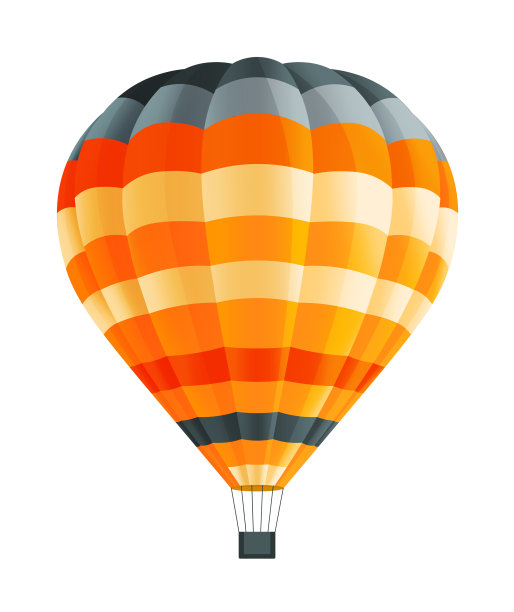 彩色的热气球孤立在白色图片下载