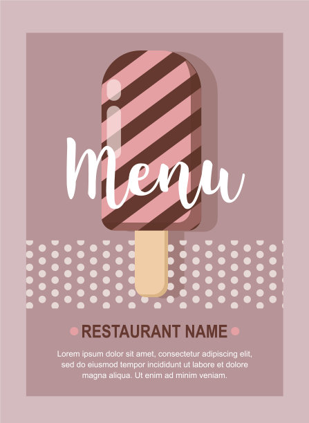 冰淇淋菜单模板传单横幅卡图片下载