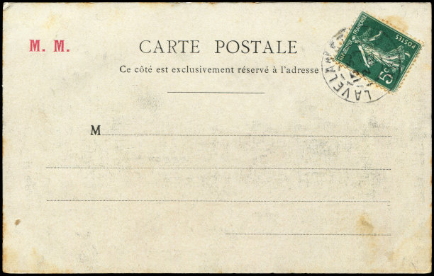 古董明信片寄自昂热，法国在1900年代早期，一个非常好的背景，任何使用的历史明信片通信。图片下载