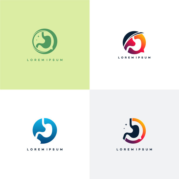 设定胃标志设计多彩的胃标志图片下载